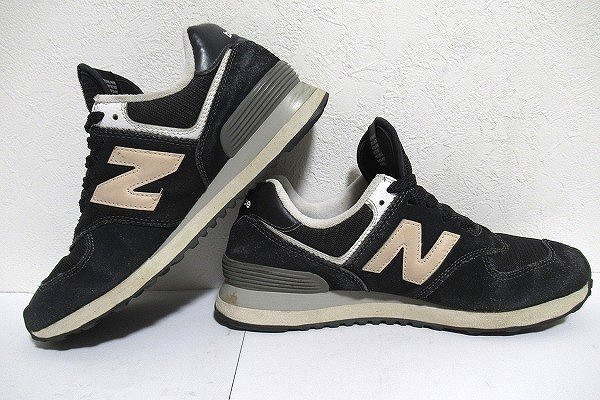 C0075：New balance 574 スニーカー ニューバランス シューズ ウィメンズ レディース 黒 24cm 靴_画像6