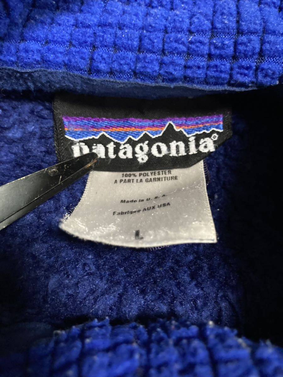 patagonia パタゴニア p6 Ｒ３フリースジャケット プルオーバー USA製 ２００５年製　ＳＡＰ　ブルー　Ｌサイズ　ヴィンテージ_画像8