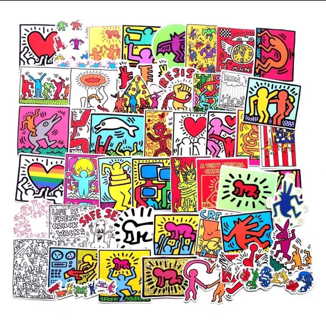 キースヘリング ステッカー 【50枚】　現代アート　キース　近代アート　シール　Keith Haring　芸術　ポップアート