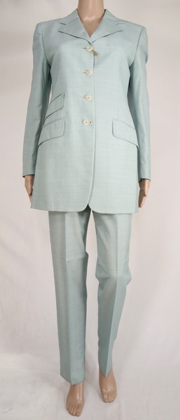 ＊90%OFF 新品 スフィーダ SFIDA イタリア製 パンツ スーツ 定価165,000円(税込)サイズ40 (M) ブルーグリーン チェック柄 LJK202