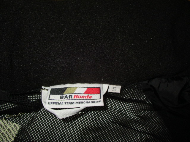 ホンダ・BAR・ジェイソンバトン・F1レーシング 当時物 サイズS（L相当） 専用袋付き・ジャケット 未使用 佐藤琢磨・スーパーGTの画像8