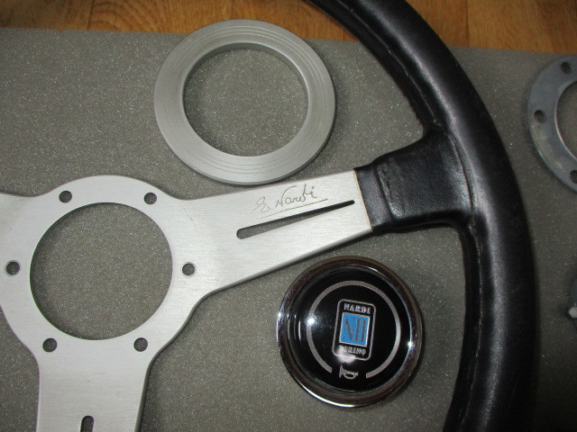  Nardi FET подлинная вещь classic * кожа & серебряный спица * рулевой механизм звуковой сигнал кнопка * кольцо * и т.п. имеется прекрасный б/у размер 36 старый машина 