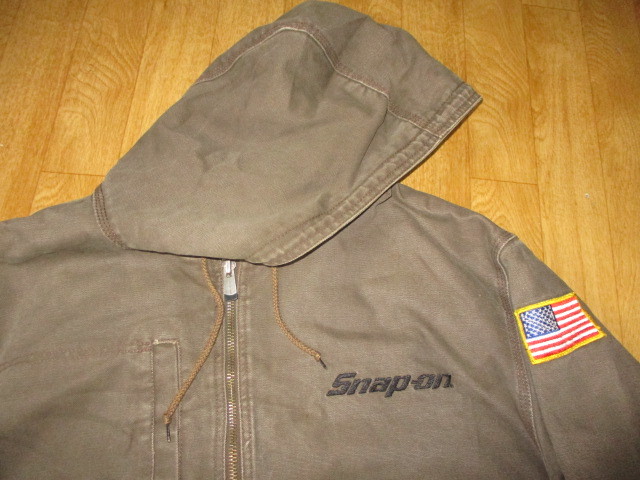  редкий Snap-on USA вышивка Logo толстый защищающий от холода G Jean Denim Work жакет б/у размер XL(LL~) комбинезон 