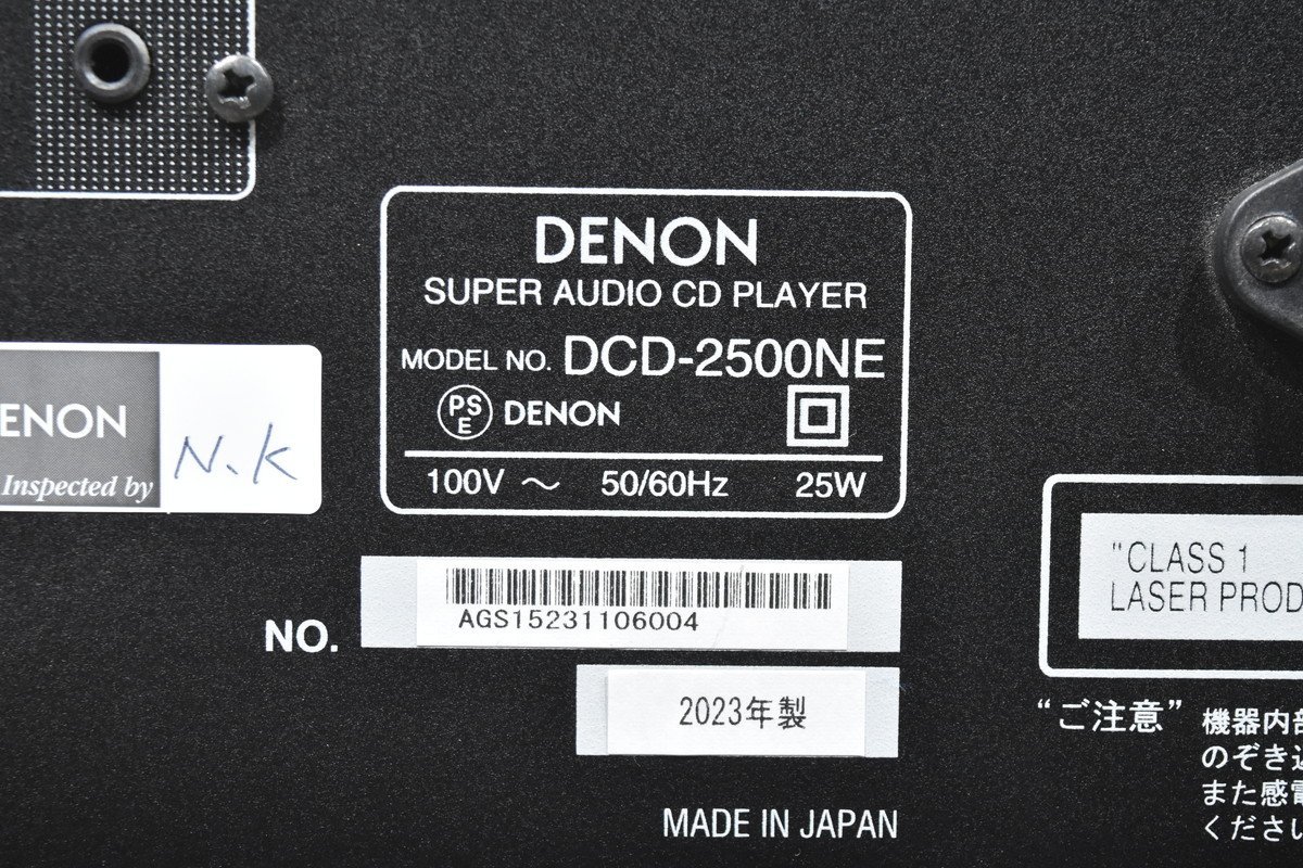 【送料無料!!】DENON デノン DCD-2500NE CD SACDプレイヤーの画像7