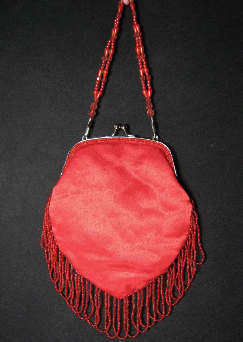 §§[ bulrush . beads bag small | red (2] new goods unused goods ( long-term storage ) clothing accessories : party wedding . compilation .. girl presentation birthday . The Seven-Five-Three Festival 