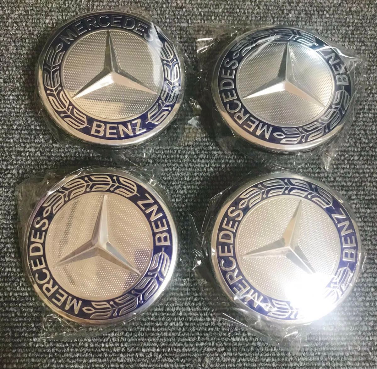 メルセデスベンツ　benz ホイールセンターキャップ　ハブキャップ　75mm ネイビー2 