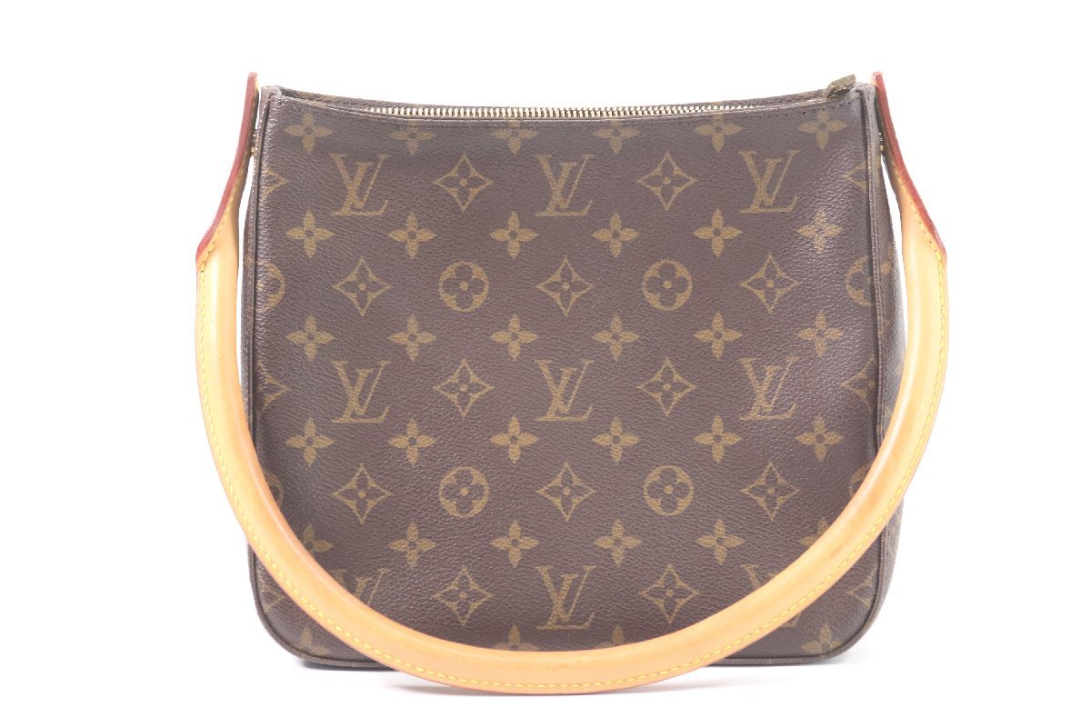 LOUIS VUITTON ルイヴィトン ルーピングMM モノグラム ハンドバッグ 手持ち 鞄 カバン ブラウン系 LV 2196-Y_画像1