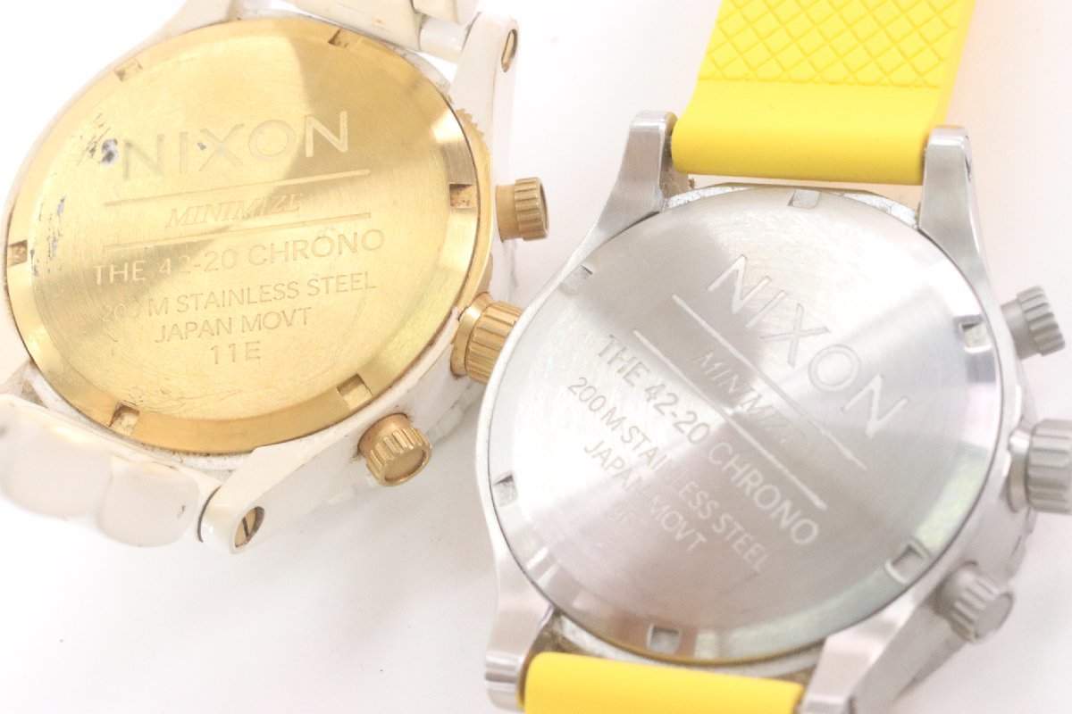 【2点】NIXON ニクソン THE 42-20 CHRONO 9F/11E クロノグラフ クォーツ デイト メンズ 腕時計 2619-N_画像5