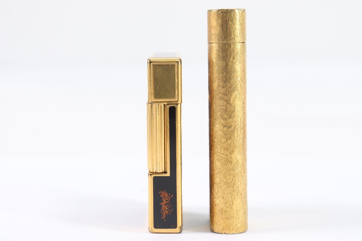 【2点】 S.T.Dupont デュポン Cartier Cartier ガスライター ブラック ゴールドカラー ラメ 喫煙具 喫煙グッズ ジャンク 2776-B_画像5