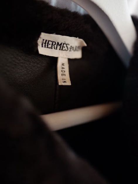 HERMES by Martin Margiela ヴィンテージエルメス　マルジェラ期　希少メンズ可44サイズ　ムートンジャケット　レザーコート　ヴァズール期_画像4