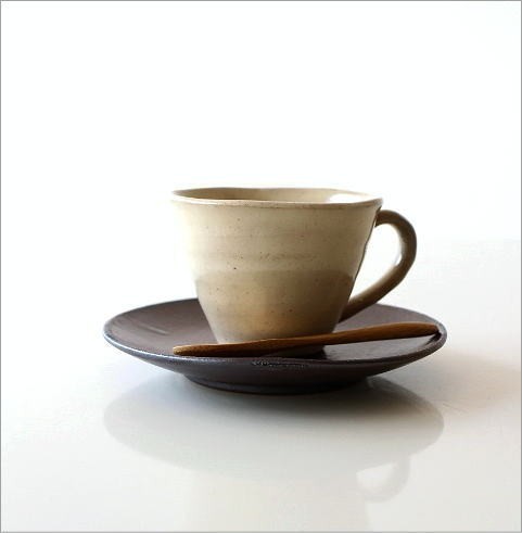 カップ＆ソーサー おしゃれ 陶器 和食器 コーヒーカップ セット 日本製 美濃焼 キナリカップ＆ソーサー2個セット_画像5