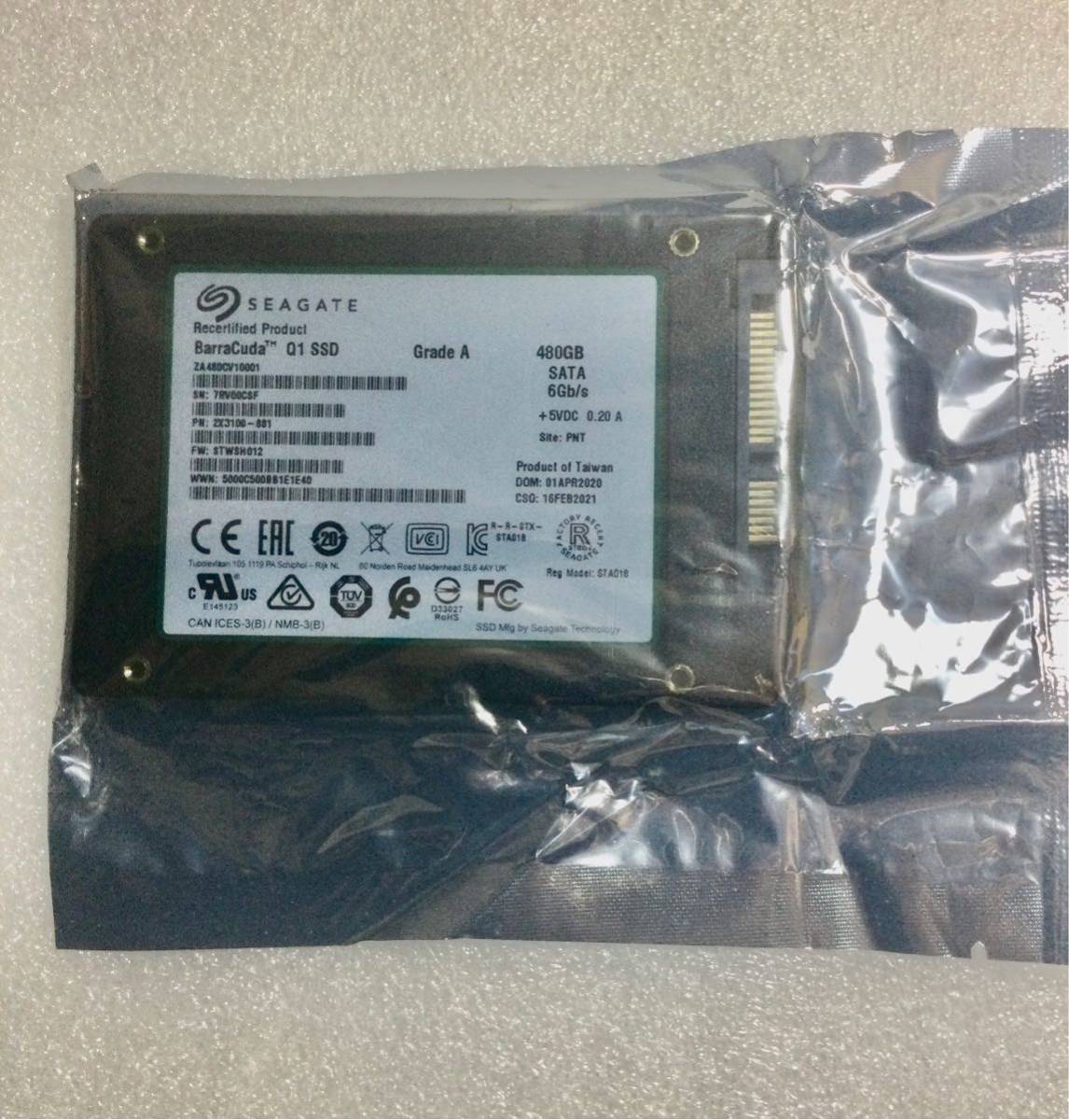 SEAGATE BarraCuda Q1 SSD 2.5インチ　SATA 480GB ZA480CV10001 メーカー再生品_画像2