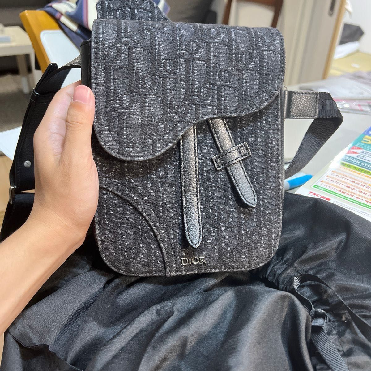 極美品　Dior ディオール　saddle pouch サドル　ポーチ　ショルダー　バッグ　