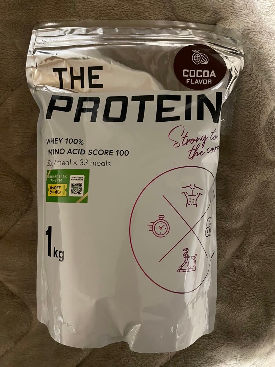 【新品未使用】THE PROTEIN◯ホエイプロテインココア風味1kg＋サイン入りシェイカー