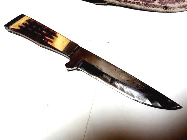 本物！登録不要 高炭素ステンレス日本刀 短刀 在銘 兼常 鍛治7派ナイフの巨匠 4.5mm厚キャンプバトニング最適 フルタングナイフ