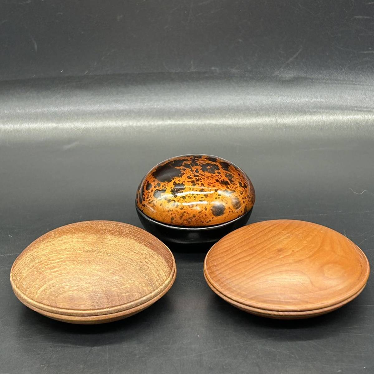 香合3個まとめ 携帯にも便利な香合 御香入れ 木製 漆器 茶道具 香道具 L18-4の画像1