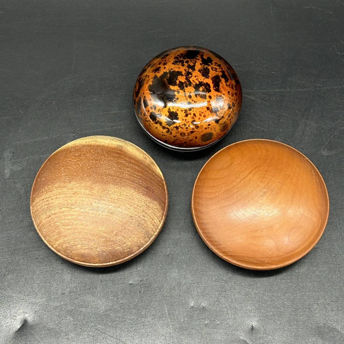香合3個まとめ 携帯にも便利な香合 御香入れ 木製 漆器 茶道具 香道具 L18-4の画像2