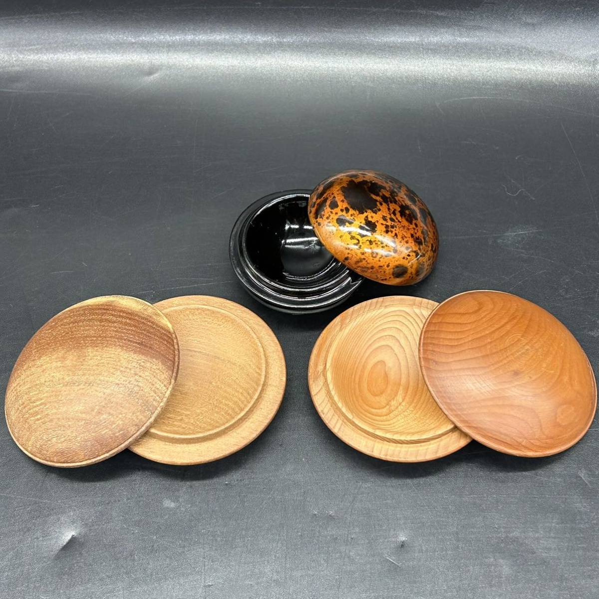 香合3個まとめ 携帯にも便利な香合 御香入れ 木製 漆器 茶道具 香道具 L18-4の画像3