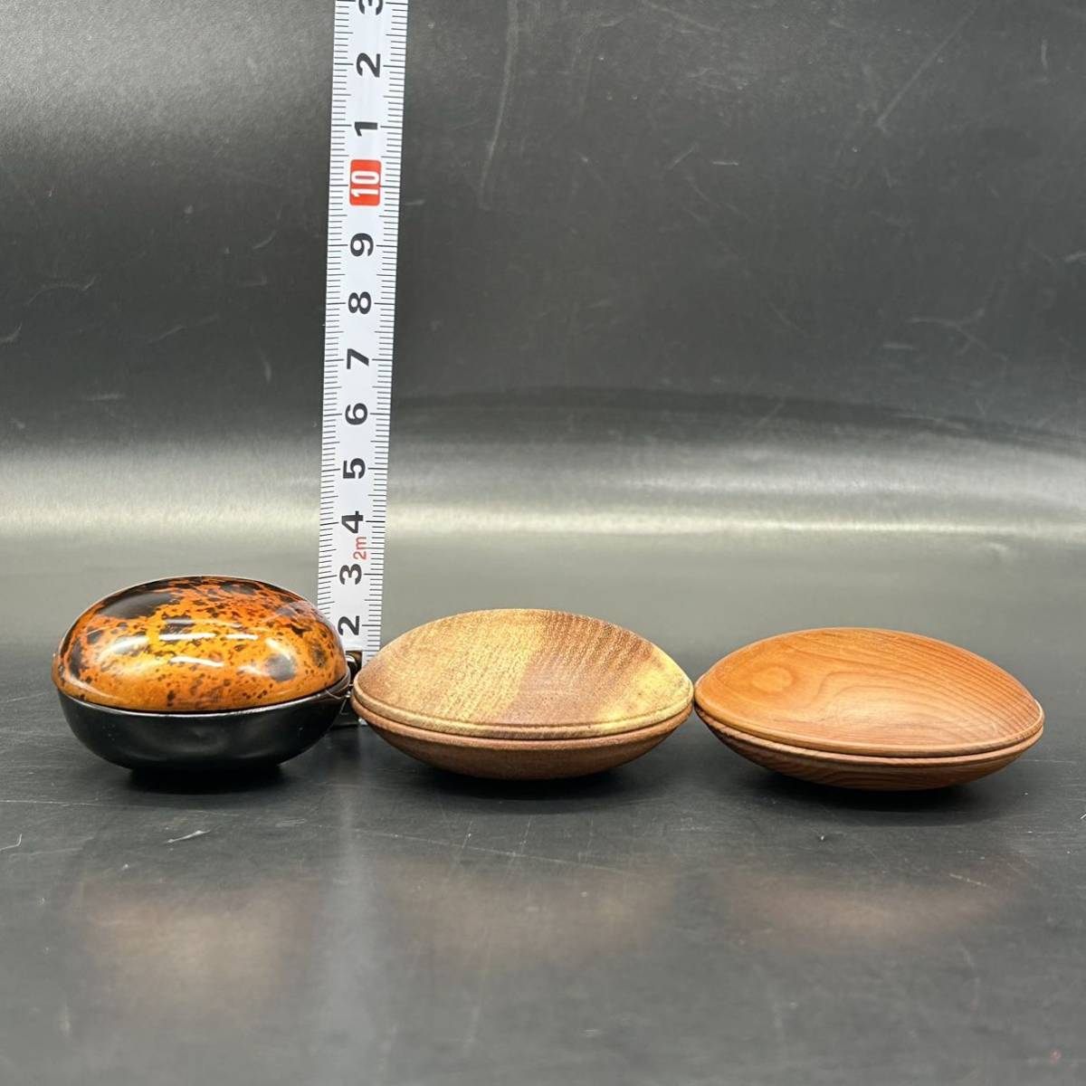 香合3個まとめ 携帯にも便利な香合 御香入れ 木製 漆器 茶道具 香道具 L18-4の画像9