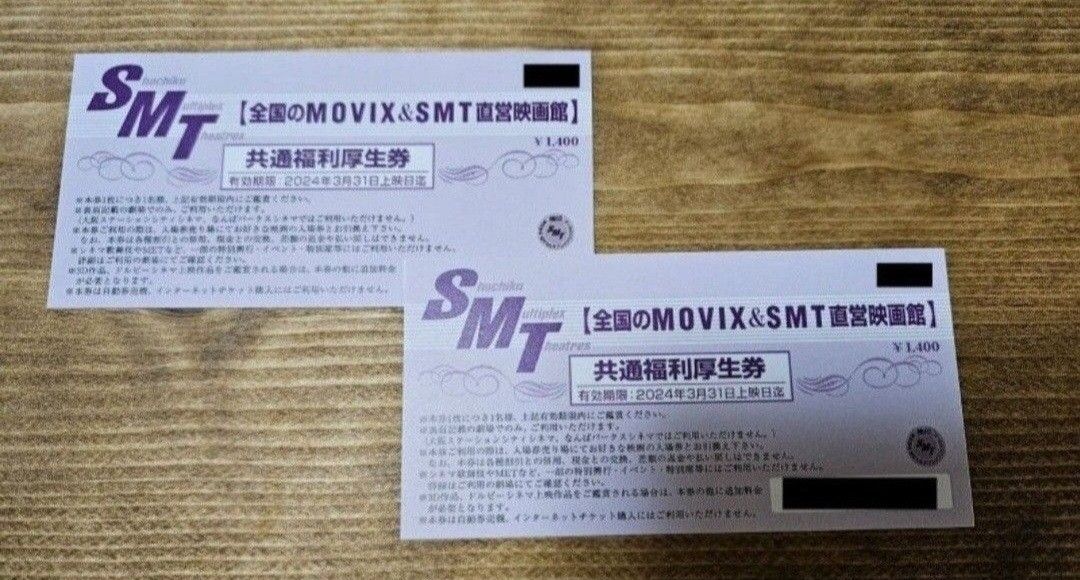 2枚セット】全国 MOVIX&SMT直営映画館 映画観賞券（共通福利厚生券