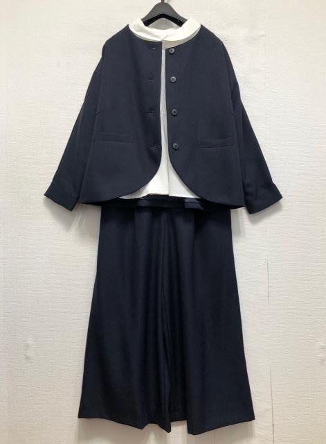  new goods *LL navy blue series! formal suit 3 point set! wide pants!*r482