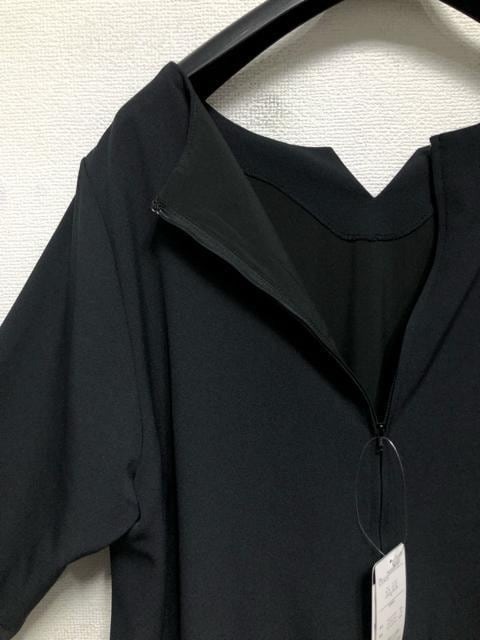  new goods *5L! black series plain! piling put on manner key neck dress! work * formal *r280