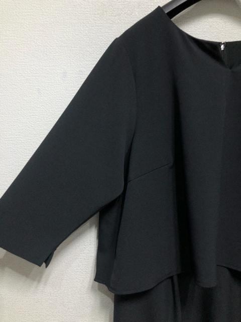  new goods *5L! black series plain! piling put on manner key neck dress! work * formal *r280