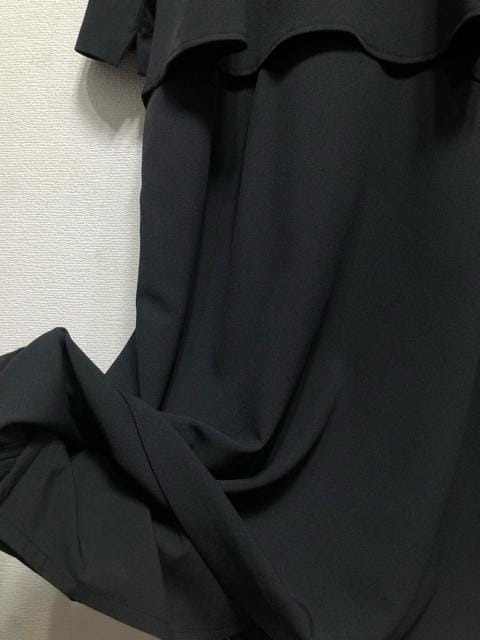  new goods *5L! black series plain! piling put on manner key neck dress! work * formal *r280