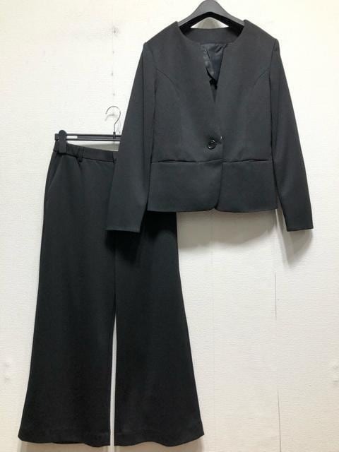  new goods *13 number L black series plain Semi-wide pants suit work formal *r283