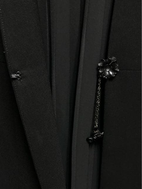 新品☆L喪服礼服ブラックフォーマル黒すっきりワンピース体型カバー☆a103_画像4