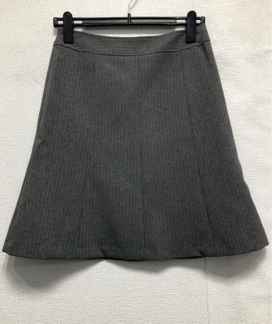 新品☆11号M♪グレー系ストライプ♪スカート2種付きスーツ3点セット♪オフィス☆r308