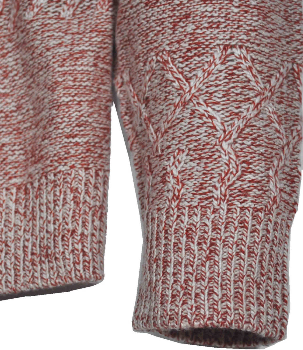 [クロコダイル] 大きいサイズ 毛混 セーター ジャガード織無地 ロゴ刺繍　3Lサイズ　3赤 　1003-98303_画像4