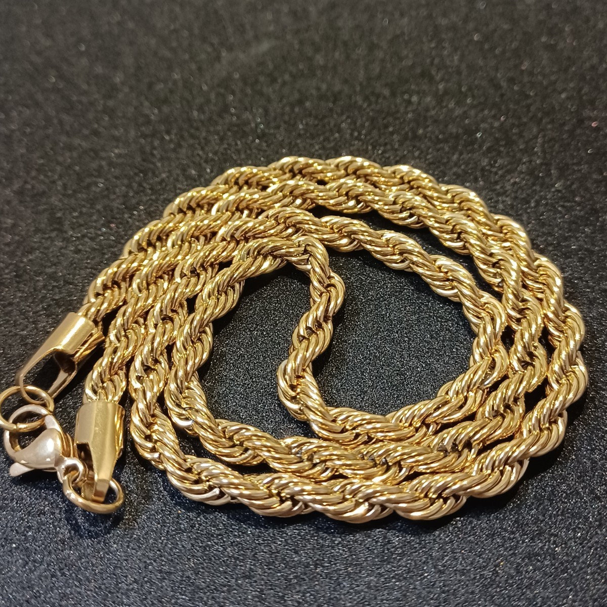  rope wire necklace Gold 5mm stainless steel chain stainless steel necklace men's necklace metal allergy correspondence 