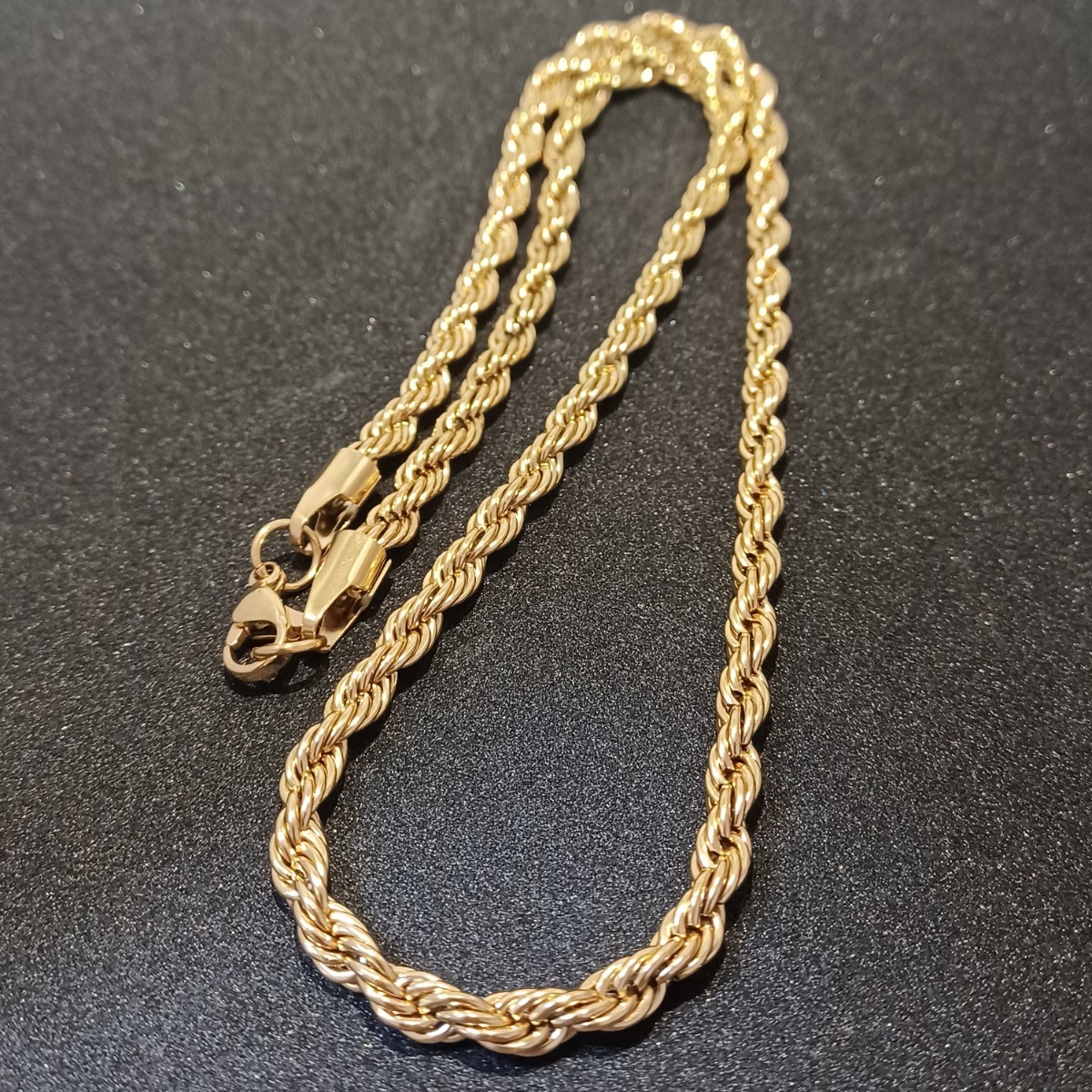  rope wire necklace Gold 5mm stainless steel chain stainless steel necklace men's necklace metal allergy correspondence 