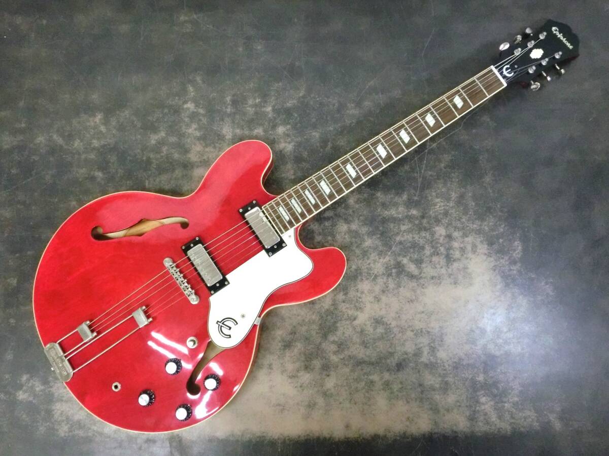 ☆Epiphone エピフォン Riviera CH リビエラ セミアコ エレキギター チェリー 2009年製 美品◆_画像1