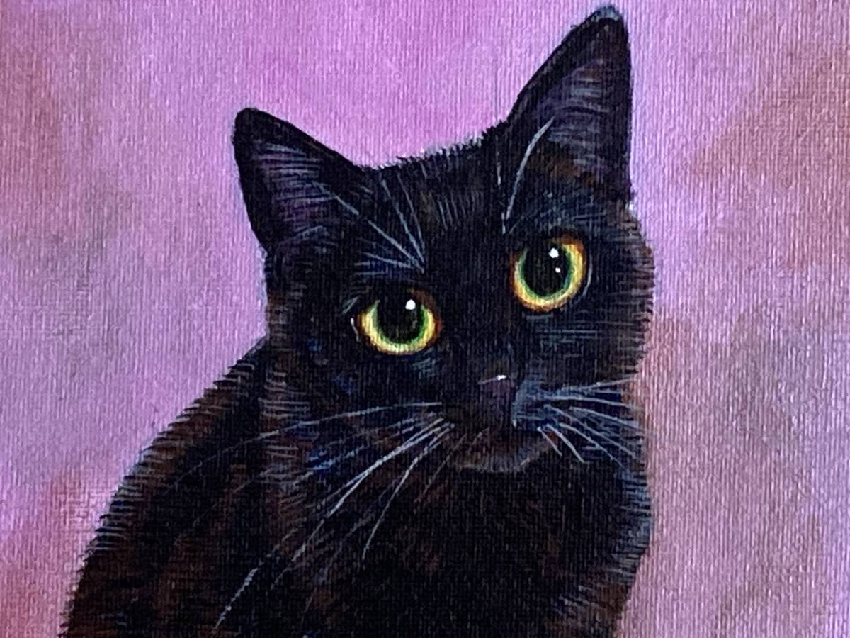 Yahoo!オークション - 黒猫の絵 オリジナル 一点物 アクリル画 Yahoo!オークション - 黒猫の絵 オリジナル 一点物 アクリル画