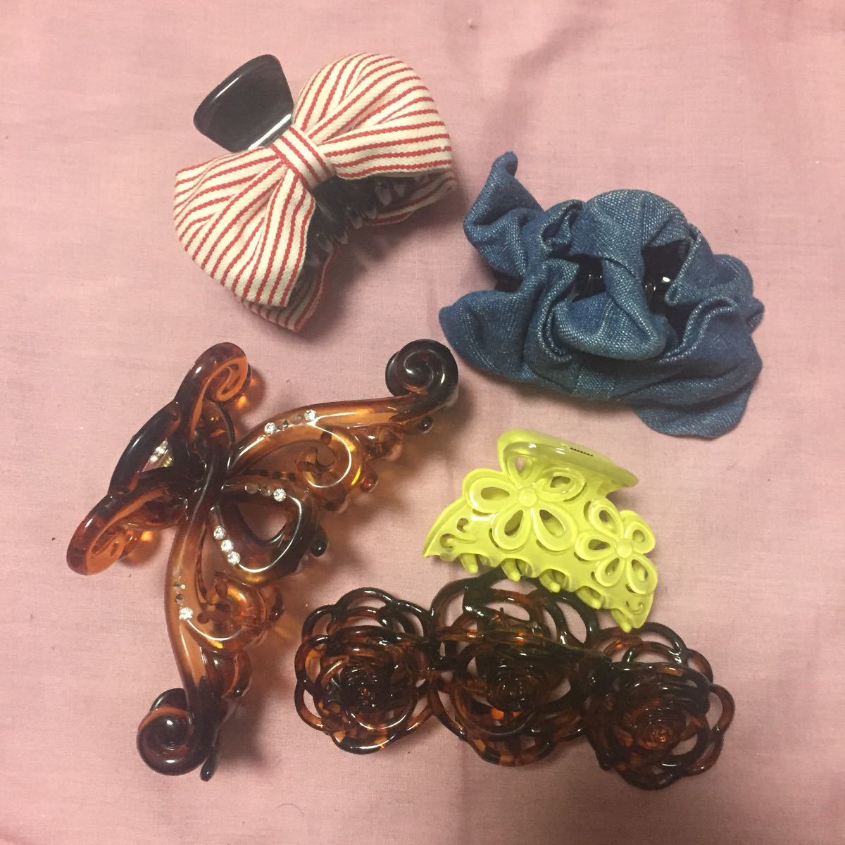 330円 美しい 可愛いバンスクリップ 5個セット ヘアアクセサリー ヘアクリップ リボン デニム 330円 美しい 可愛いバンスクリップ 5個セット ヘアアクセサリー ヘアクリップ リボン デニム