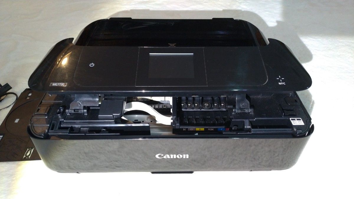 【ほぼ送料のみご負担】CANON PIXUS MG7730 ブラック ジャンク 通電確認済 部品取り キヤノン インクジェット