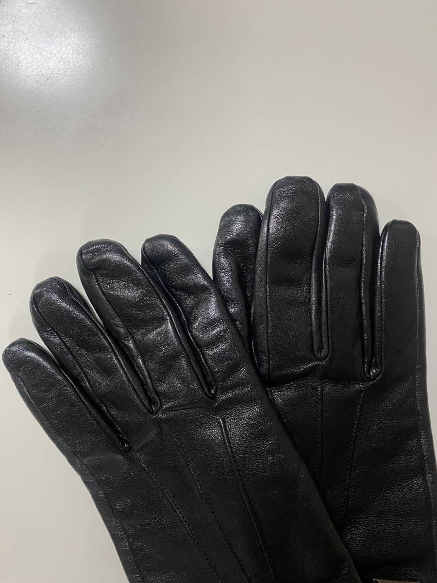 [ beautiful goods ] diesel DIESEL men's size knitted × leather glove black black leather gloves lining attaching 