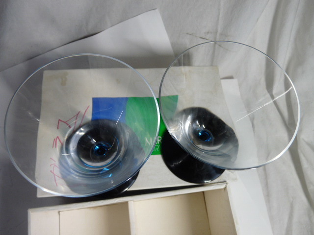 未使用？レトロ ビンテージ◆佐々木硝子 クラフトガラス 手づくり サンマリノ ワイングラス ペア SAN MARINOの画像4
