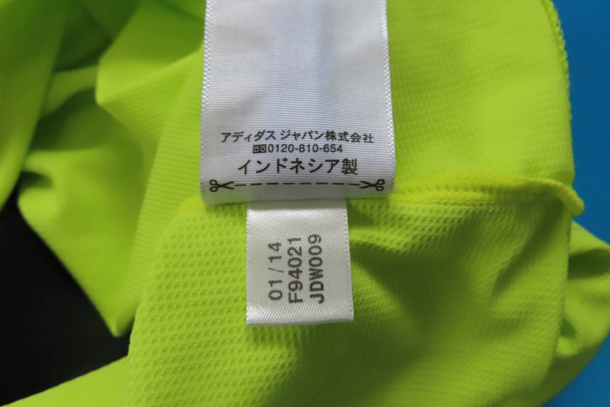adidasウエア★アディダス 陸上 ランニング 半袖プラシャツ （ライトグリーン×ブラック）サイズL_画像8