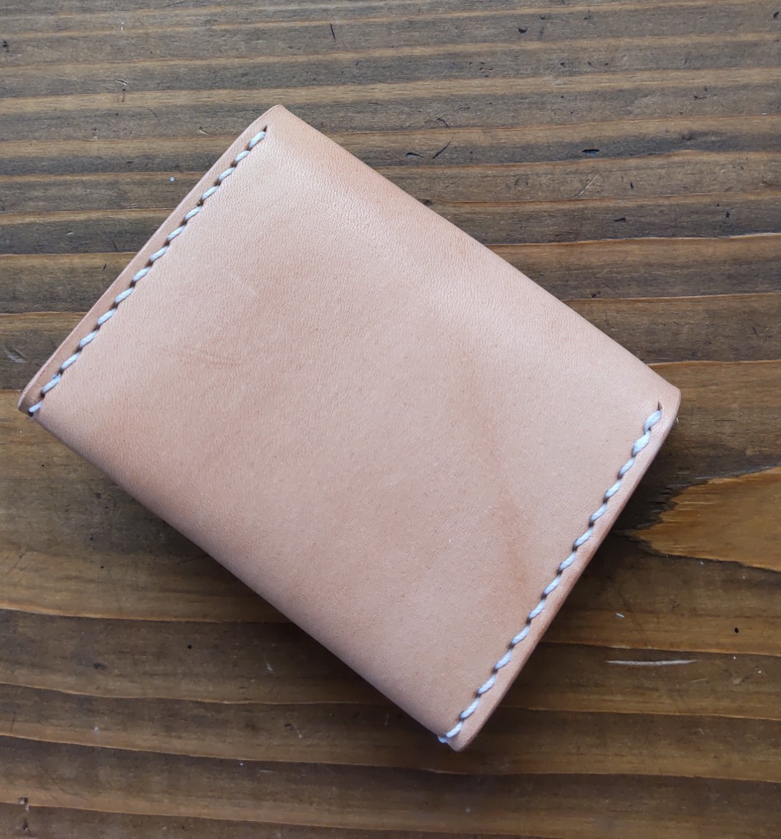 compact coin case change purse . purse Tochigi saddle leather hand made *( natural color )*72