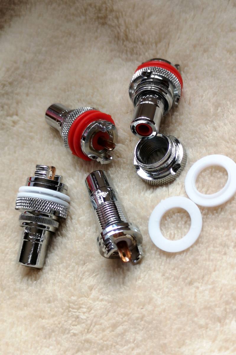 !! high-end type * original copper specification RCA Jack 4 piece set ( rhodium )⑨!!