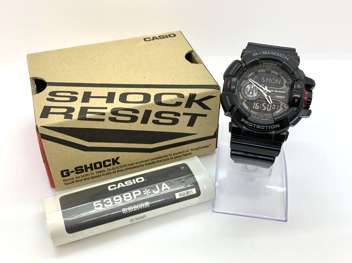 (OH321)CASIO カシオ G-SHOCK Gショック PROTECTION プロティクション GA-400 5398 稼働　箱、説明書あり　時計_画像1