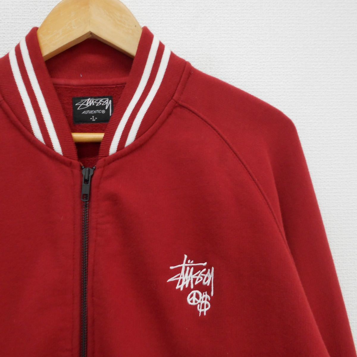STUSSY ステューシー スウェット スタジャン ジャケット 刺繍 STUSSY ステューシー スウェット スタジャン ジャケット 刺繍