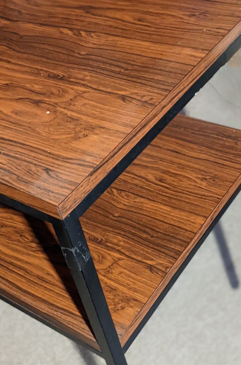 コクヨ製/正方形二段テーブル/インダストリアルデザイン  サイドテーブル  リビングテーブル  コーヒーテーブル  家具