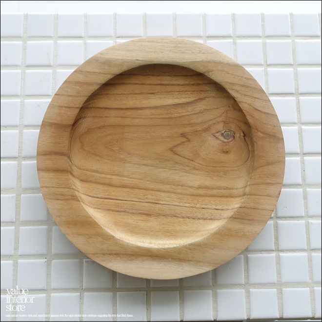 無垢材 丸プレート20cm 取り皿 小皿 パンプレート 木製食器 木の皿 ウッドディッシュ プレート お皿 洋食器 チーク材の画像4