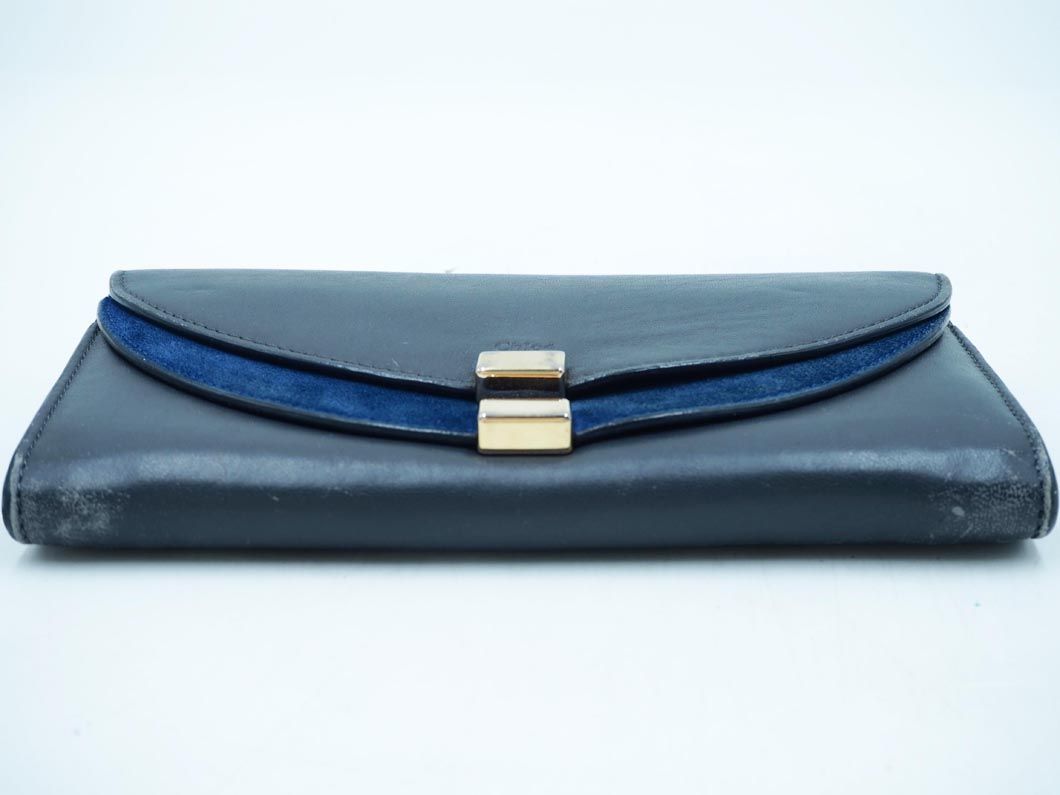 Chloe Chloe George a long wallet navy blue ## * eba2 lady's 