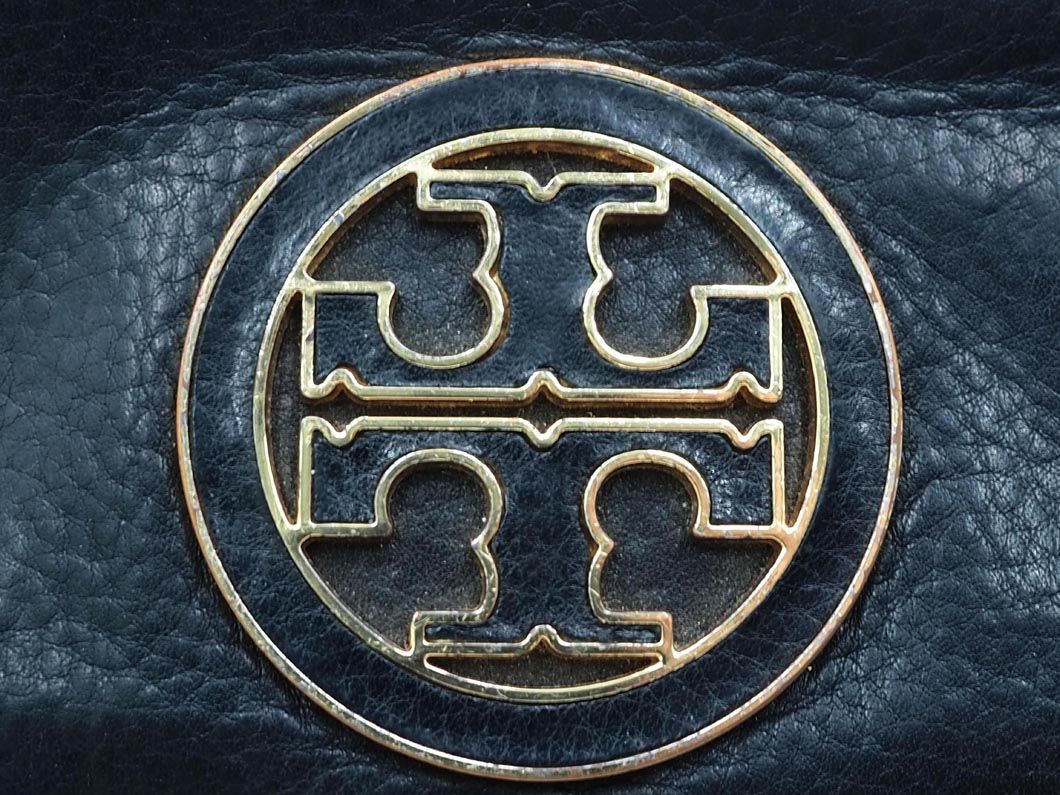 Tory Burch トリーバーチ ラウンドジップ ロゴプレート 長 財布 黒 ■■ ☆ eba5 レディース_画像6