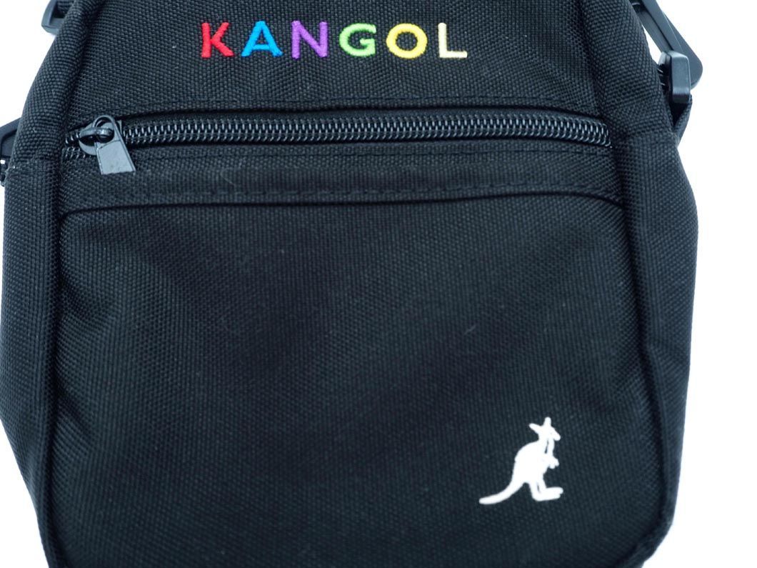 KANGOL カンゴール ロゴ 刺繍 ショルダー バッグ 黒 ■■ ☆ ebc0 レディース_画像2